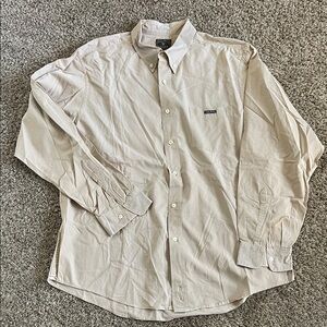 Lucky Brand Tan Button-Up Collared Shirt | Size X-Large